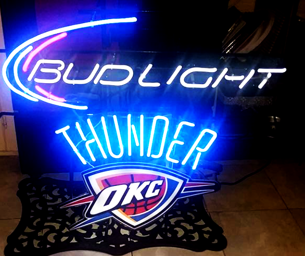 Bud Light Thunder NBA Neon Sign